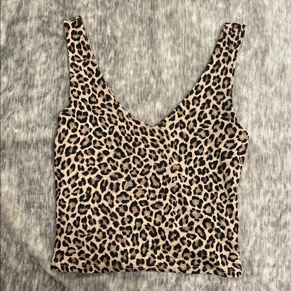 Leopard Print V-Neck Tank Top